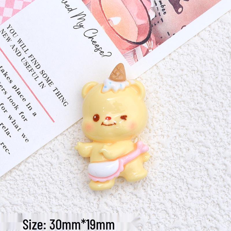 Sleepy Bear Cartoon Charms & Hair Clips - DIY Resin Shoe Decorations
