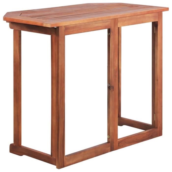 Table de bistro - vidaXL - 90x50x75 cm - Bois d'acacia massif - Pliable - Extérieur