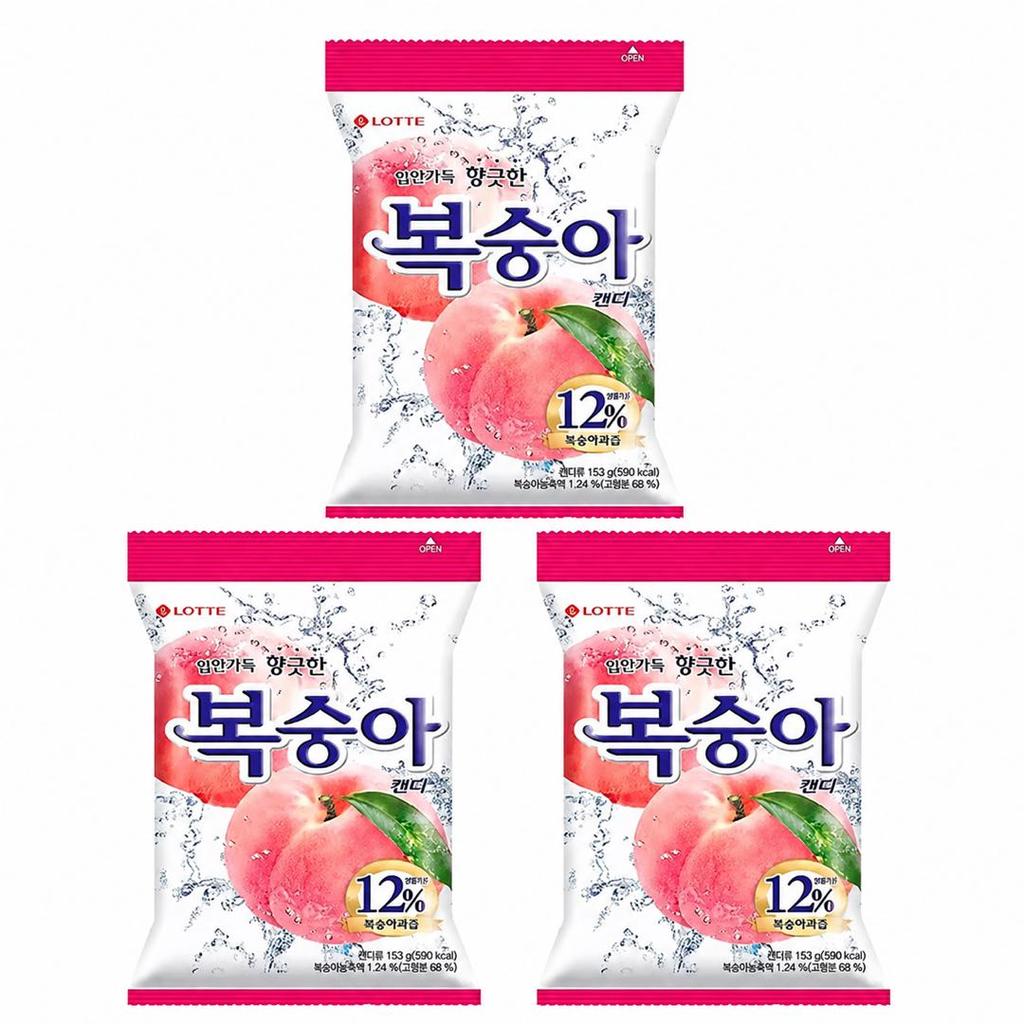 Lotte Peach Flavored Hard Candies 153g