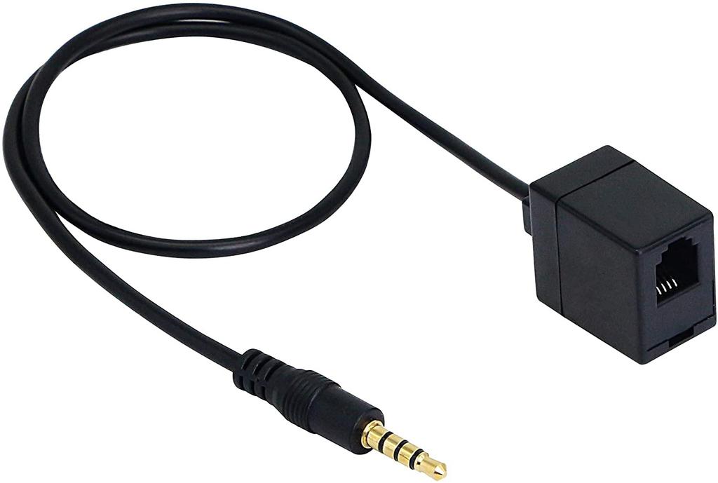 SinLoon RJ9 na 3,5mm Adaptér, RJ9 Headset, RJ9 Samice na 3,5mm Samec, 616e 4p4c, RJ9 Pevná linka, Telefonní Kabel, TRS Kabel, 4-Pinový, IP Telefon, 40cm
