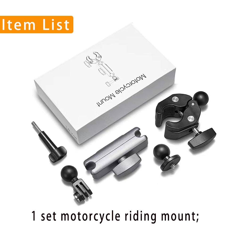 Motorcykel Actionkamera Fästesats för Gopro & Insta360 Tillbehör Hjälm Flexibel Självhäftande Hållare Styrklämma Fäste Stativ