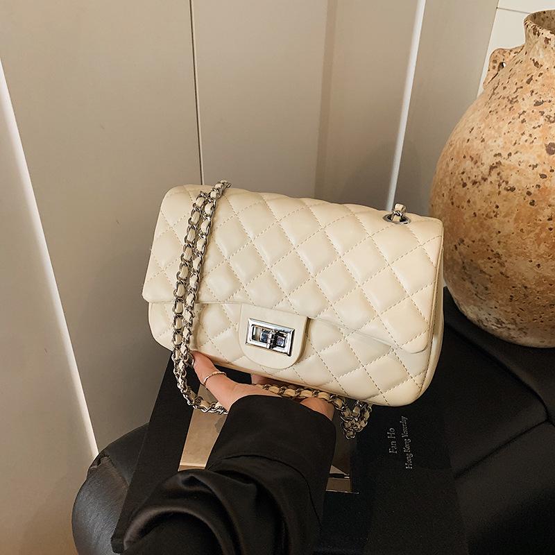 

Нишевая маленькая квадратная сумка женская новая модная высококлассная цепочка с бриллиантами на одно плечо сумка-мессенджер женская белый