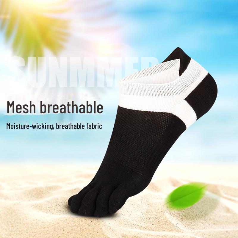 Men's Breathable Five-Toe Cotton Ankle Socks