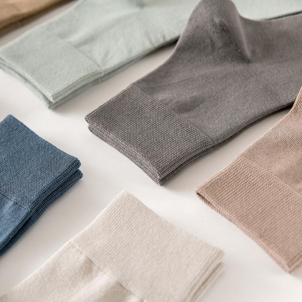 Men'S Cotton Socks, Sweat-Absorbing And Breathable Men'S Socks, Business Casual Versatile Solid Color Short Socks, Medium Tube Socks.
