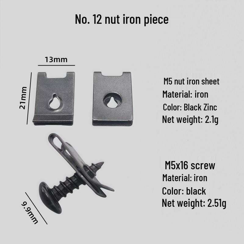Compatible Self-Tapping Screws and Clips for Car Mudguards, Fender Liners, and Bumpers