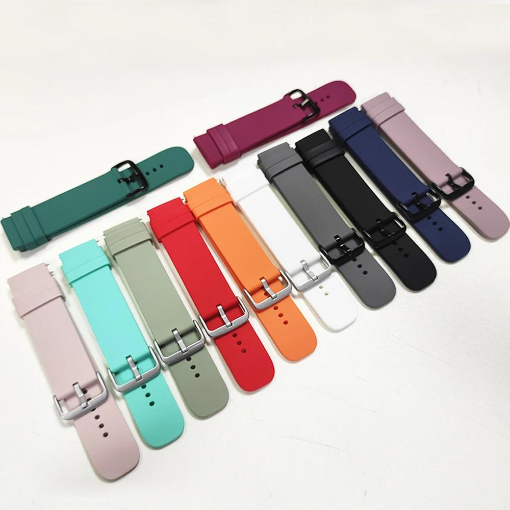 20mm 22mm Strap For Amazfit bip6 5 Active 2 Silicone Band For Amazfit BALANCE 2 GTS 2/4/3/GTS 2/4 Mini/GTR 4/3/2e Sport Bracelet