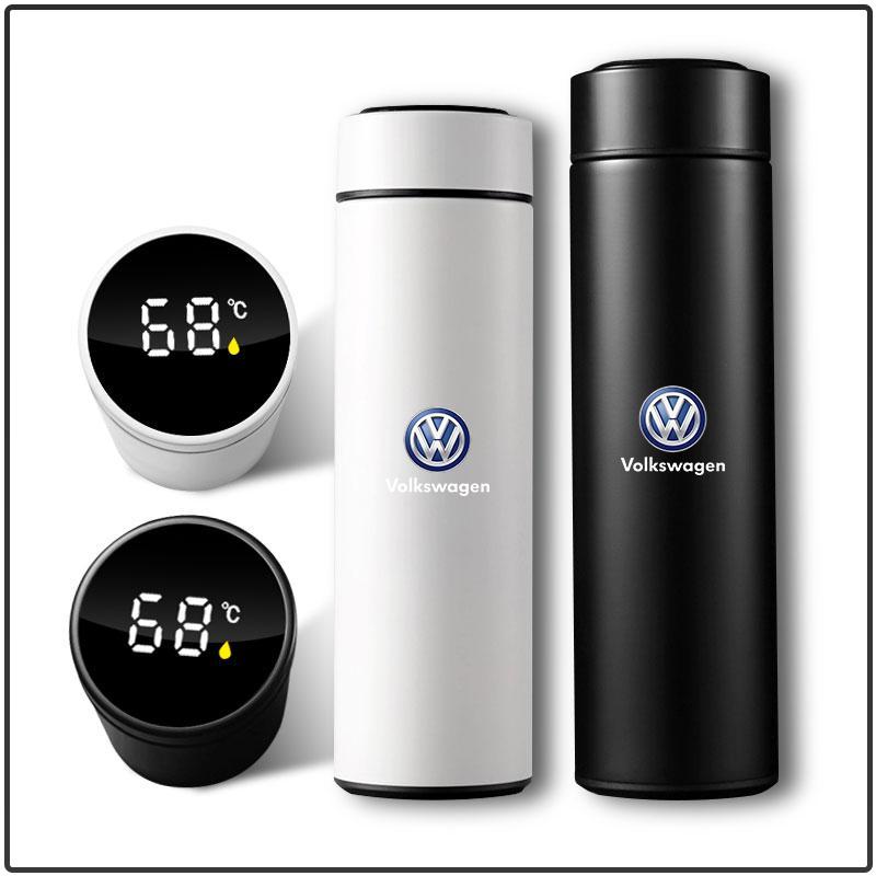 500ml Portable Car Smart Thermos Bottle Temperature Display Cup Coffee Cup For Volkswagen Golf-6 7 4 5 POLO Passat B5 B6 B7 T4 T5 Tiguan Jetta Gol