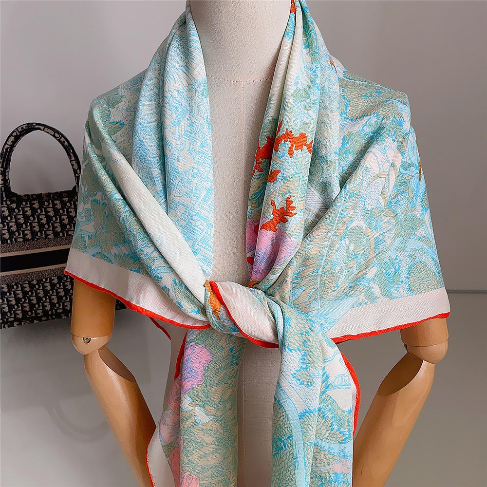 130cm Keep Warm Winter Scarf Women Imitation Silk Cashmere Square Scarf Shawl Luxury Scarves Wrap Pashmina Fashion Hijab Bandana