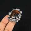 925er Sterlingsilber Mahagoni Obsidian Edelstein Stapelbarer Ring Schmuck Größe 8.5