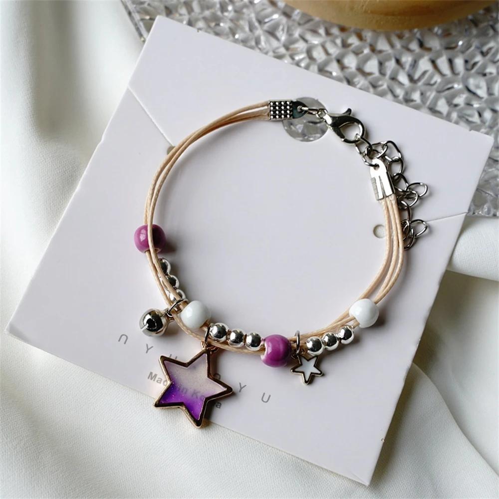 Creative Handmade Starfish Shells Pearl Pendant Adjust Bracelet Anklet Friendship Bracelets On Hand For Woman Luxury Jewelry New