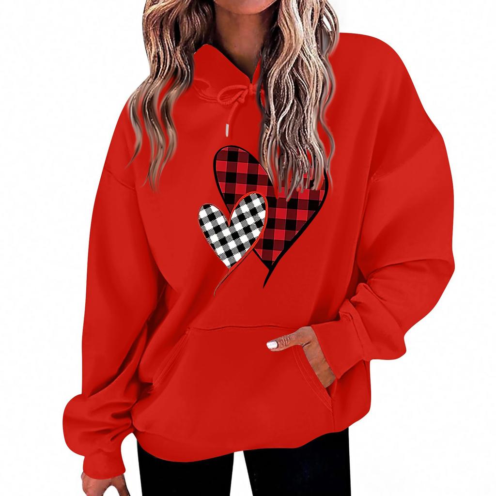 Dámská volná pohodlná ležérní módní mikina s kapucí a dlouhým rukávem s potiskem postaviček