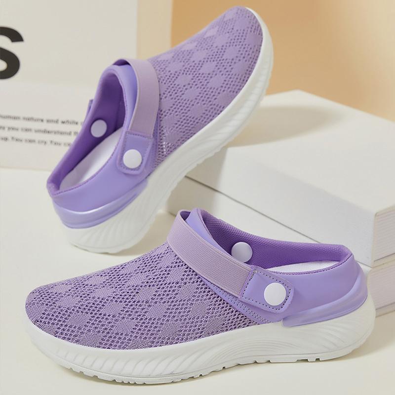 Fashion Shevalues Women Casual Flat Shoes Summer Breathable Mesh Sport Shoes Lightweight Walking Shoes Leisure Non-slip Beach Slippers