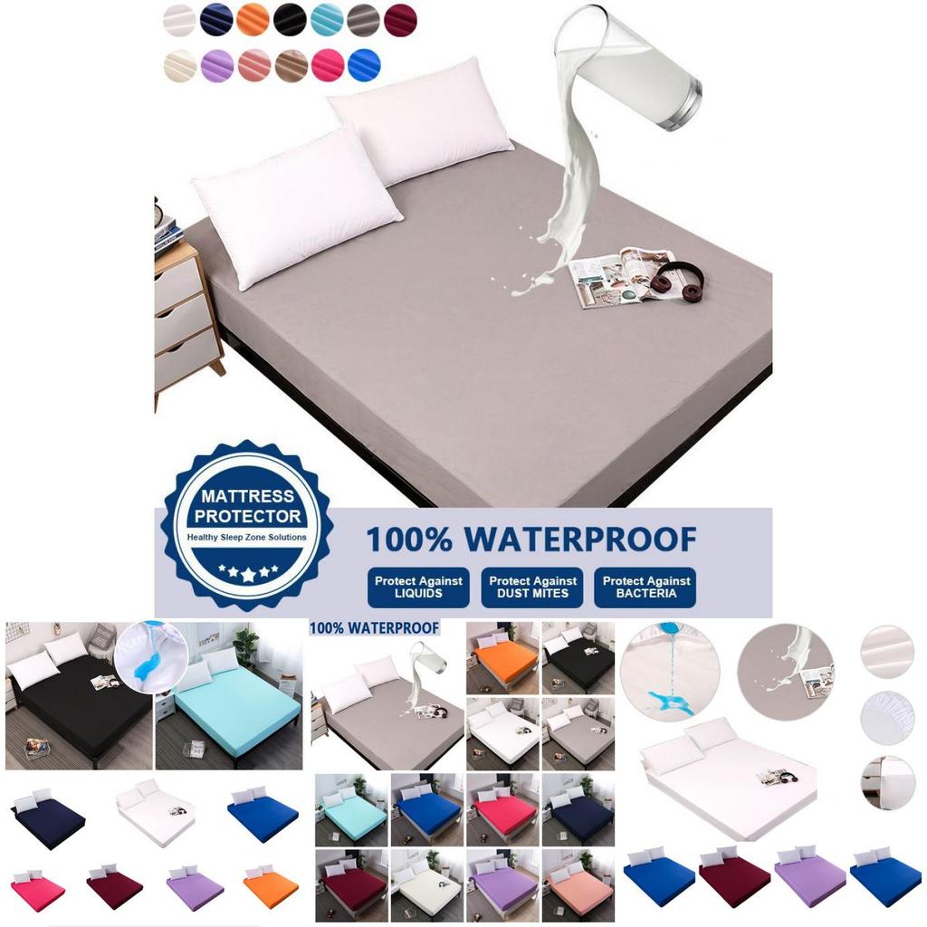 Waterproof Top Smooth Mattress Protector Dustproof Mites Bacteria Sheet Fitted