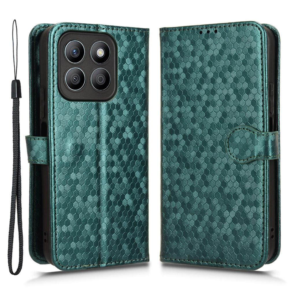 

For Honor X8b 4G Case Dot Pattern Imprinted Leather Phone Wallet Cover D