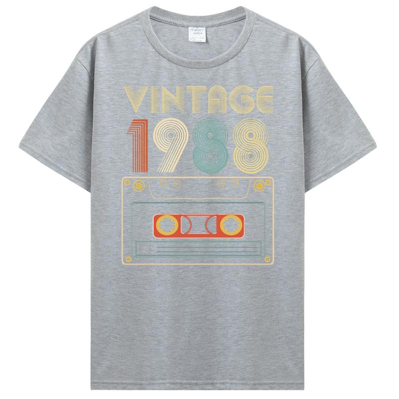 New Men T-shirt Vintage 1985 1986 1987 1988 1989 Tshirt Women T Shirt Men Cotton Tees Hip Hop Harajuku Streetwear