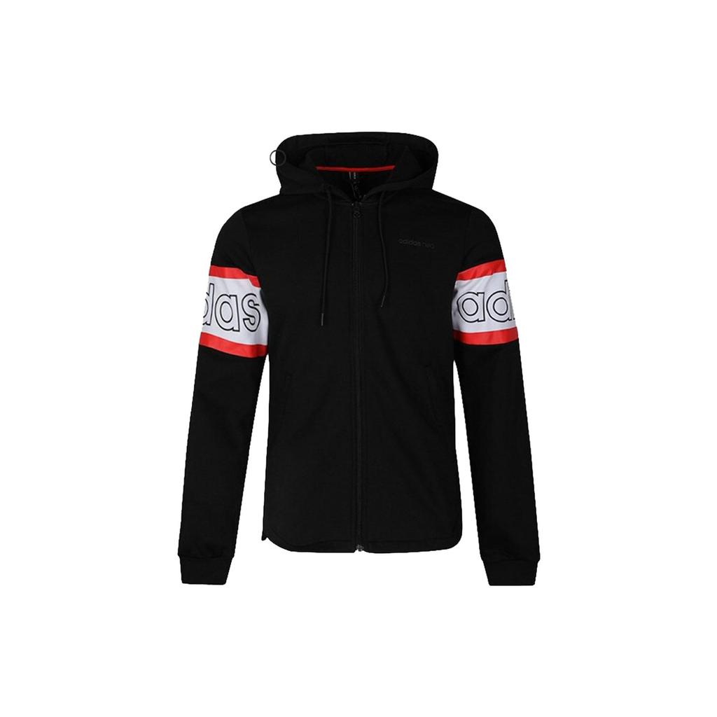 Adidas Logo Hooded Casual Jacket Men Jacket Black EI4349