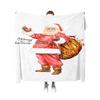 Tuniu Christmas Santa Claus Print Blanket for Sofa Bed Living Room Decorative Warm Fleece Throw Gift