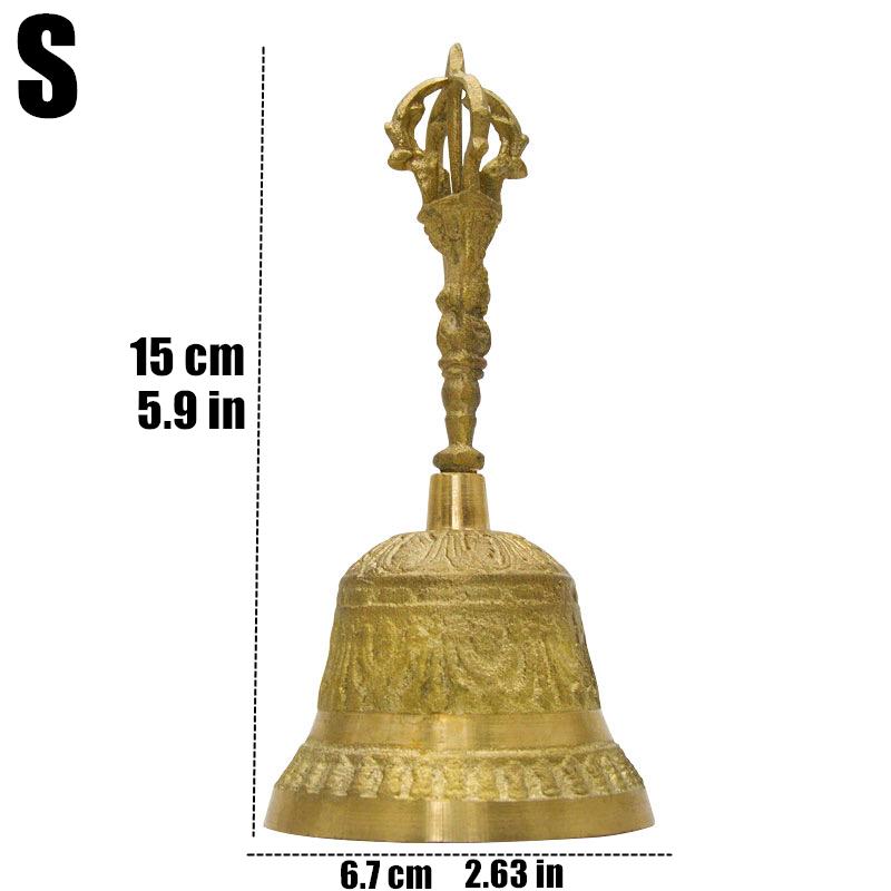 100% Messing Handarbeit Große Gravierte Handglocke Erzeugt Lauten und Klaren Klang Schule Meditation Kirche Bronze Glocke Kreatives Geschenk