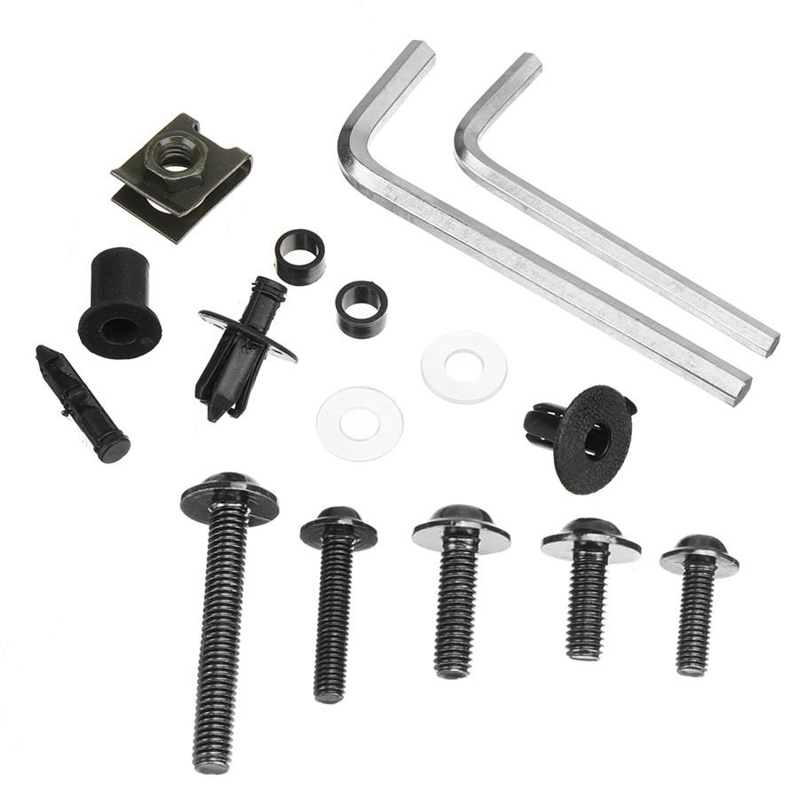 195pcs Universal Motorcycle Fairing Bolts Kit Windscreen Screws Windshield Bolts Fairing Mountings Fastener Clips Screw M5 M6