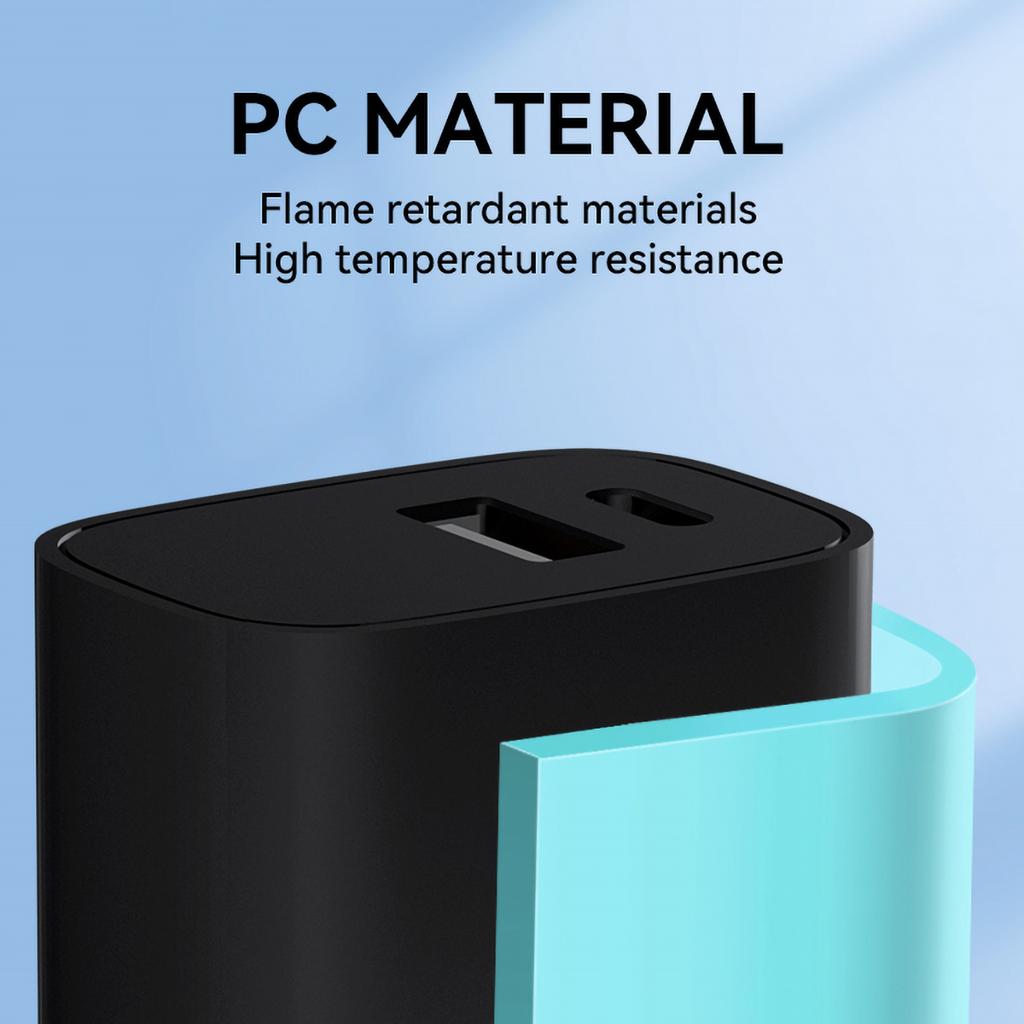 Wozinsky WGWCB 20W Dual-Port Wall Charger - USB-A & USB-C, Black