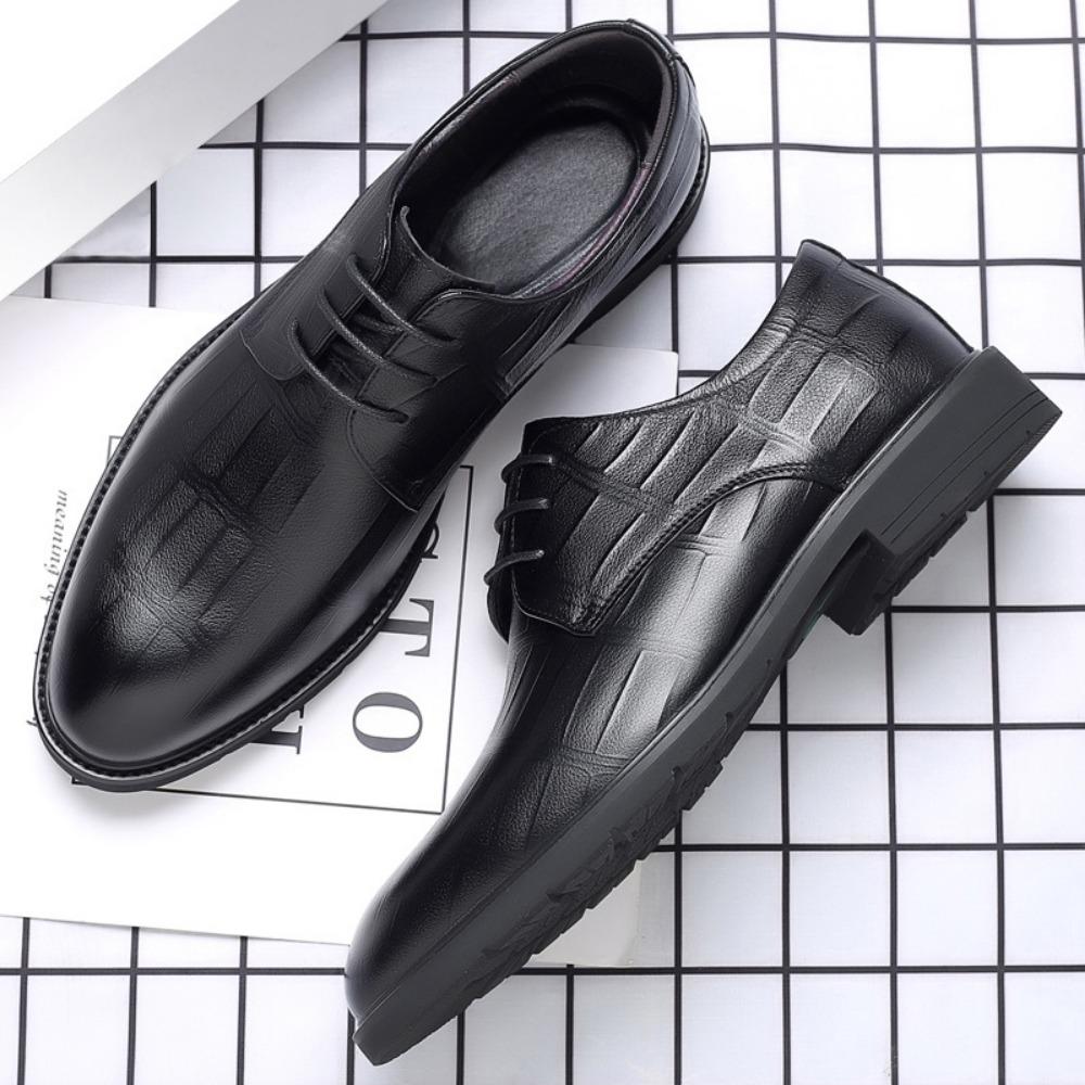 Mens Leather Shoes Spring Summer Business Formal Oxford Breathable Pointed Toe Groom Wedding Shoes