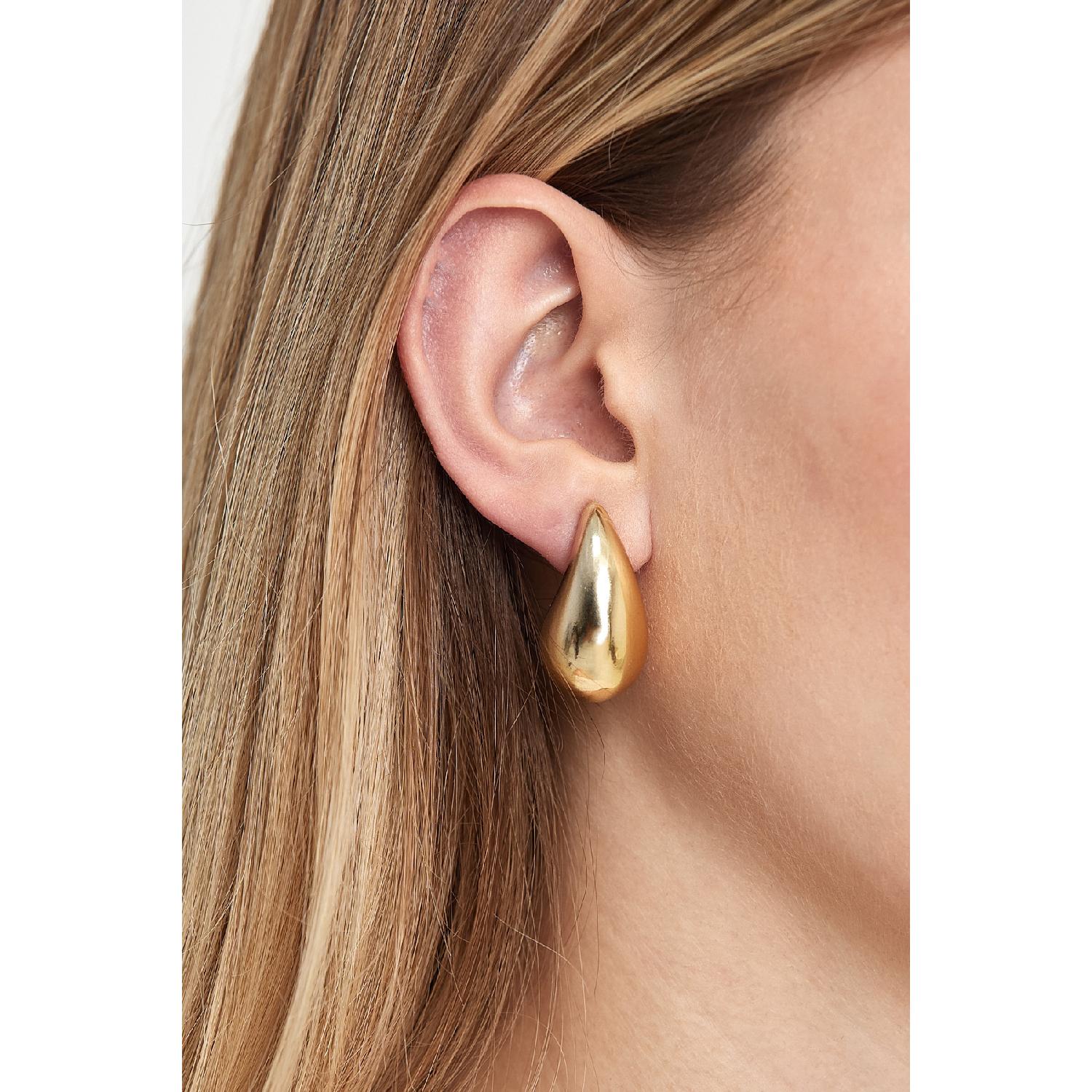 

Женские золотые серьги Bottega Tear Drop, итальянская модель Chubby Model