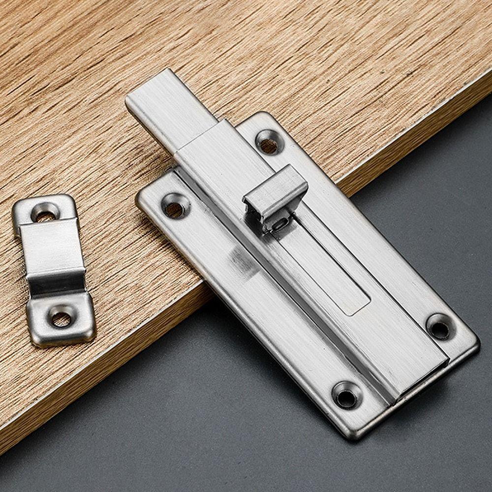 Stainless Steel 2/3/4inch Self-elastic Latch Cabinet Hinges Security Bolt Latch Anti-theft Spring Latches Furniture Supplies