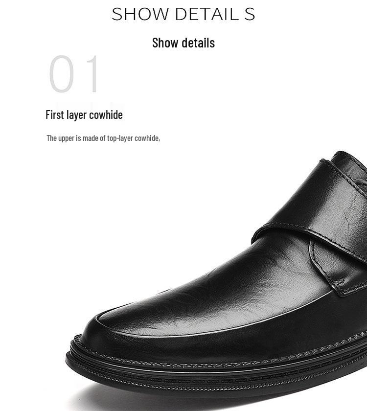 Men's Leather Slip-on Formal & Casual Shoes - Cowhide Wedding & Dad Shoes