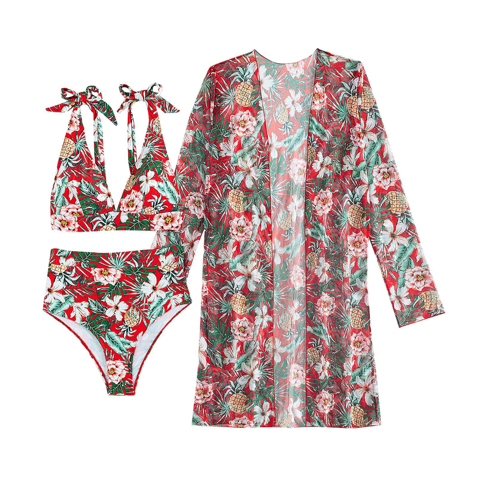 

Модная женская сексуальная пляжная одежда с принтом, купальник-бикини, разделенный купальник XL