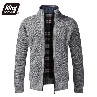 Sonbahar Kış Rahat Yeni erkek Ceket Slim Fit Standı Yaka Fermuar Ceket Erkekler Katı Pamuk Kalın Sıcak Kazak