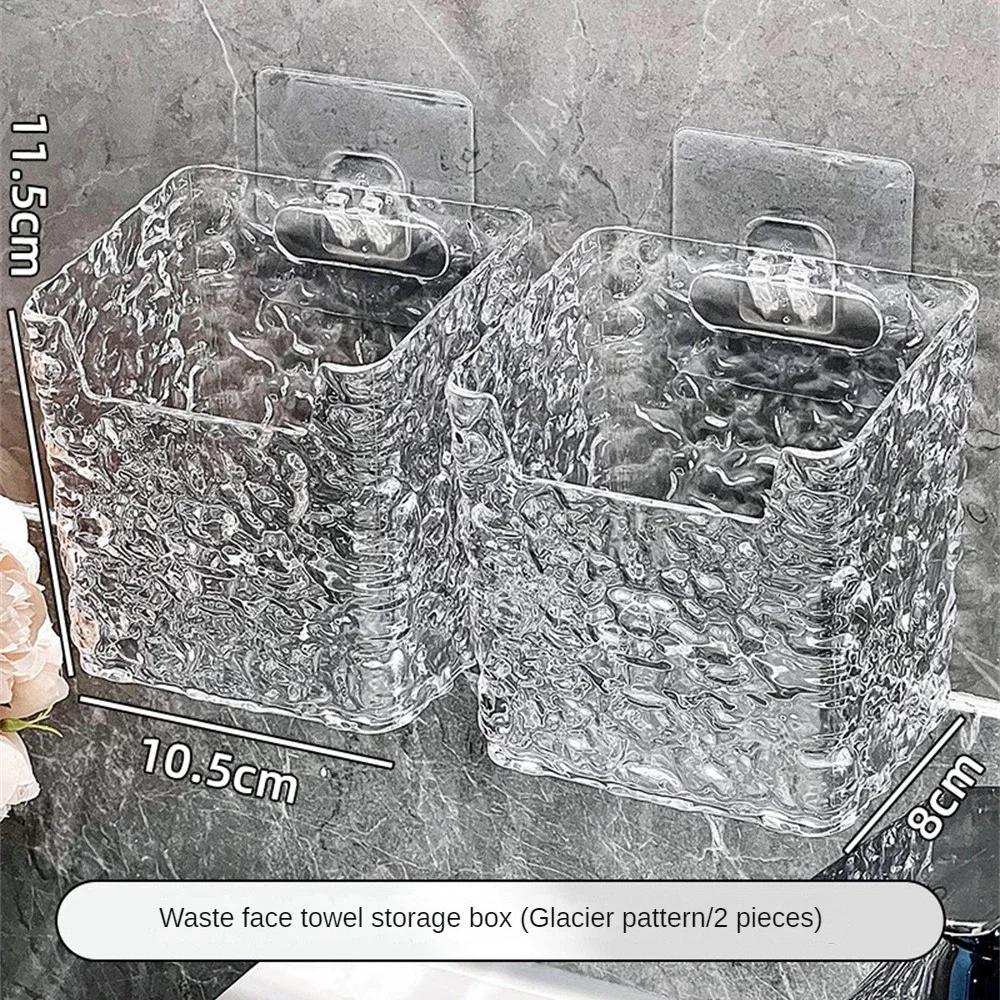 Wandmontierte Aufbewahrungsbox Glacial Streak Aufbewahrungsbox für ausrangierte Waschlappen Badezimmerwaschbeckenablage Weiches Handtuch Gesichtstuch Toilettenregal