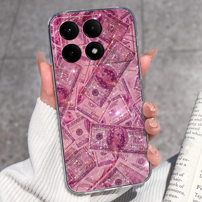 Case For Redmi K70e K60e K80 K70 K60 K50 K40 K30 K20 Pro K30i Cute Cartoon Piggy Pattern Phone Cover Transparent TPU Anti Fall Shell For Redmi Housing