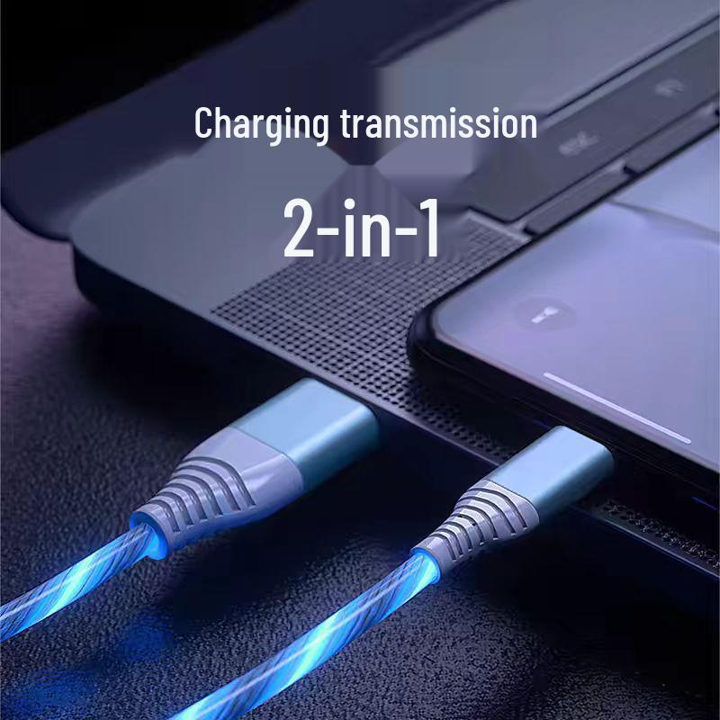 3-in-1 LED Flowing Light Charging Cable: Multi-use, Single Line Horse Racing Effect