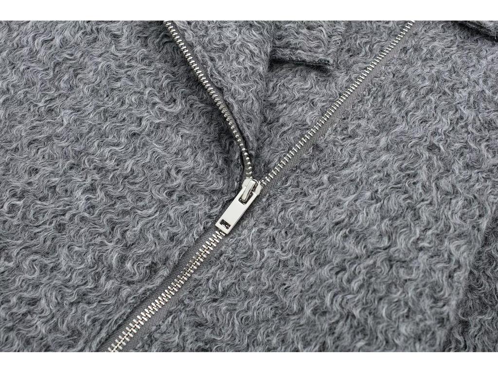 2024 Women's Retro Beaded Wool Coat - High-End Lapel Versatile Woolen Top