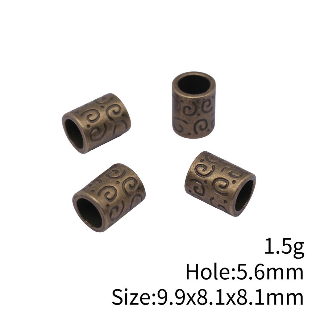 Concentric Circle Pattern Tube Spacer Beads Metal Loose Beads For Bracelet Necklace Hair Jewelry Craft Accessories For