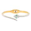 Open Clasp Hinged Bracelet Classic Embed Rhinestones Love Friendship Bracelet for Teen Her Him