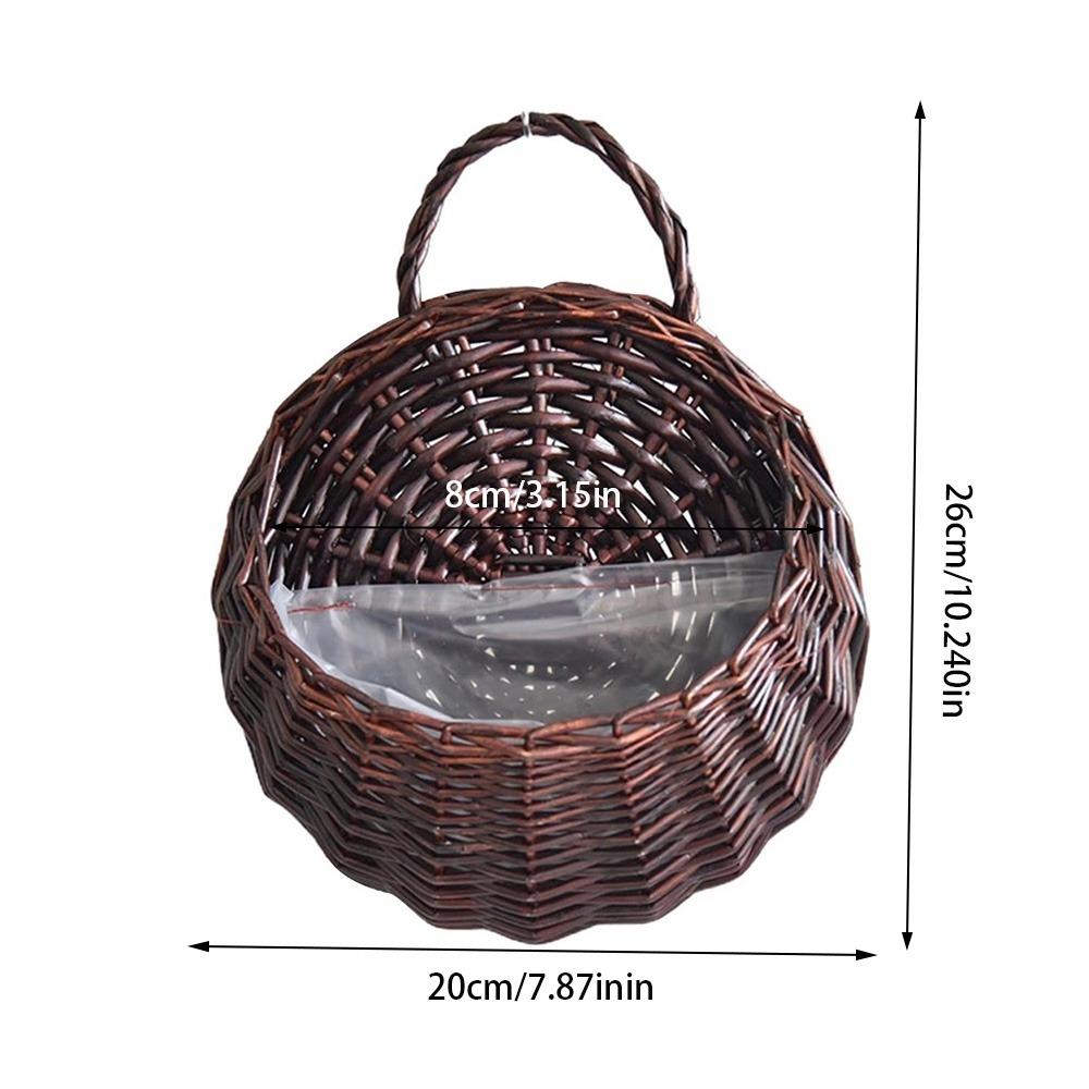 New Storage Container Flower Basket Wall Hanging Handmade Weaving Wicker Basket Hanging Planter Home & Living