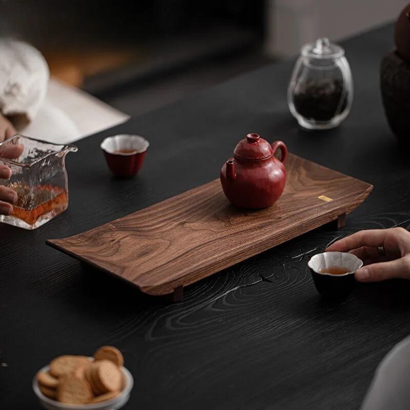 Japanische Teeschale Rechteckige Teeschale Retro Minimalistisch Nussbaumfarbene Schale Haushalt Kaffeetasse Exquisite Schalen Heimdekoration