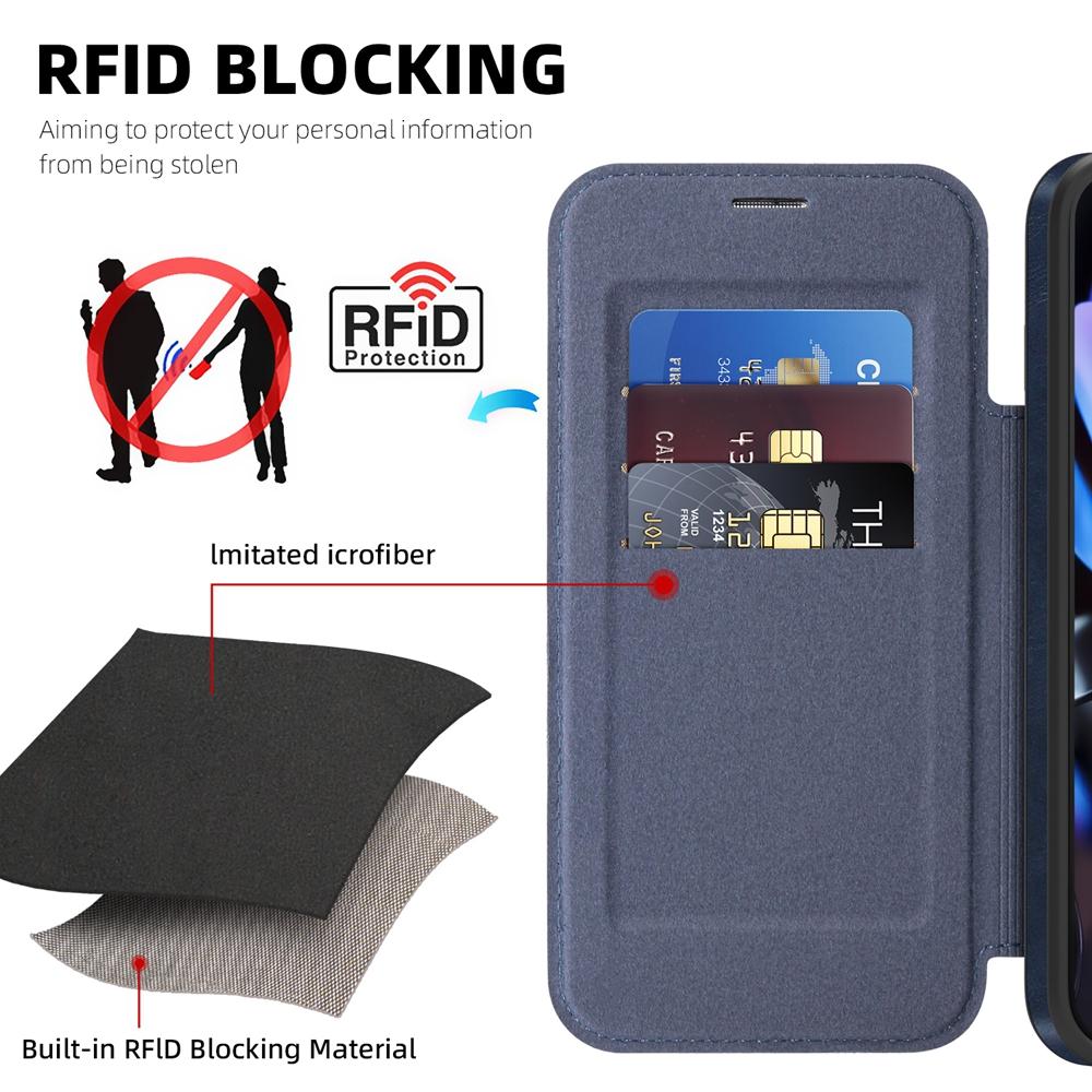 Stand Wireless Charging Flip Purse Case for For Iphone Air 17 Promax 16 Plus 15 14 Pro Max 13 PM 12 Magnetic Leather Case Cards Slot