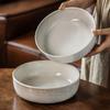 Retro Style Straight Body Large Bowl Round Ceramic Bowl Bowl Household Large Vegetable Bowl Soup Bowl Tableware Salad Bowl