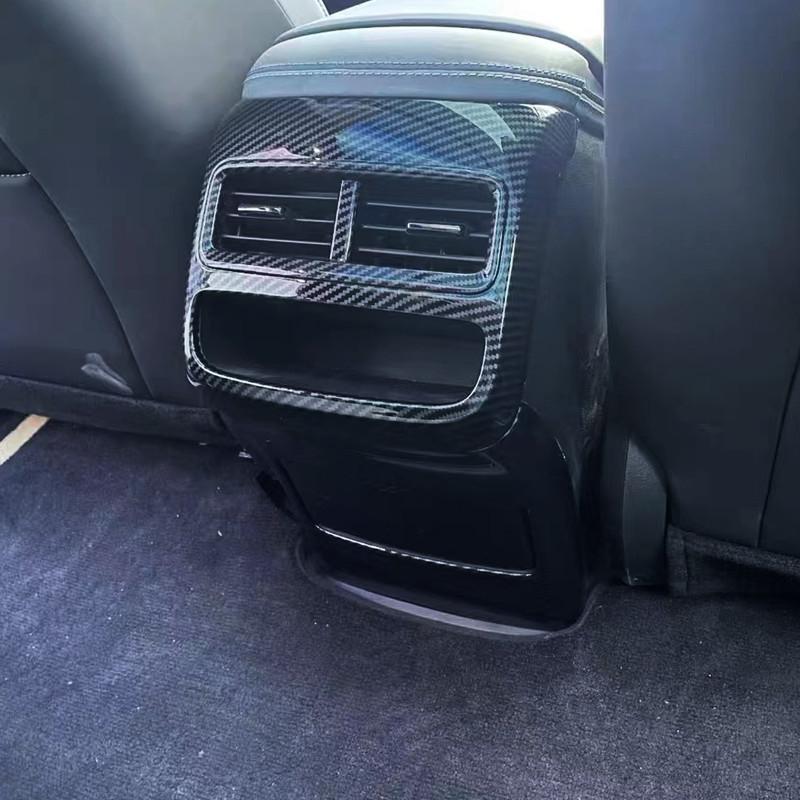 ABS Carbon Fiber Rear Seat Air Condition Outlet Cover Anti Kick Frame Trim Decoration Accessories For BYD Seal EV 2022 2023 2024
