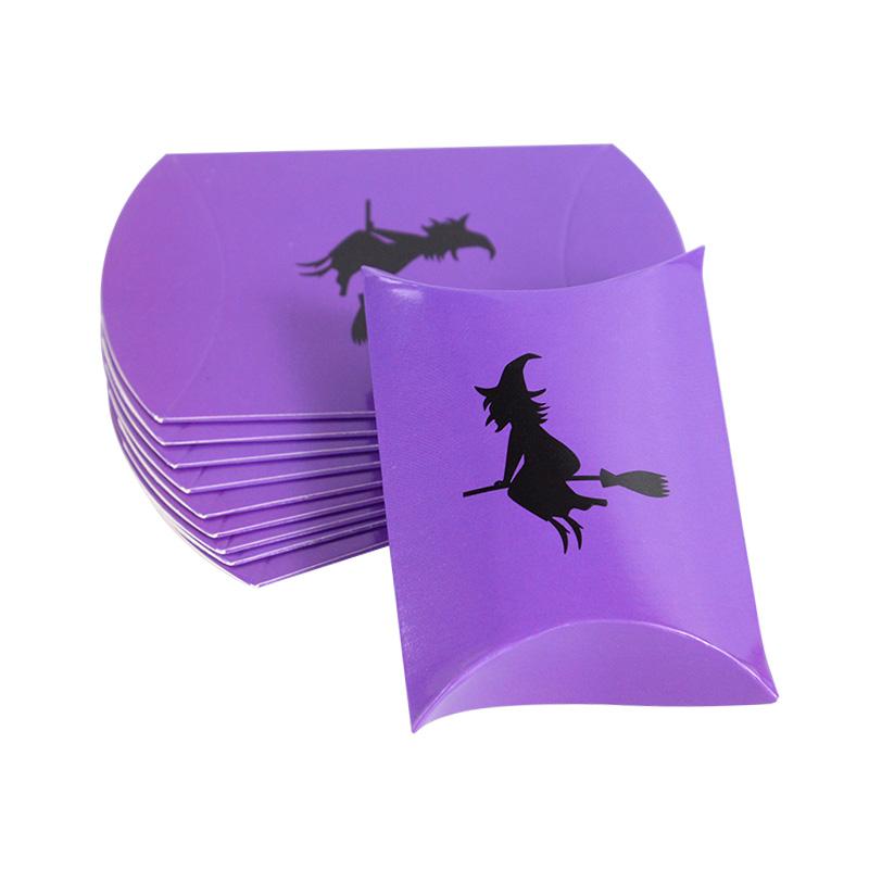 10/20pcs Halloween Kraft Paper Candy Gift Box Ghost Pumpkin Biscuit Packaging Pillow Box Bag Halloween Party Decoration Supplies