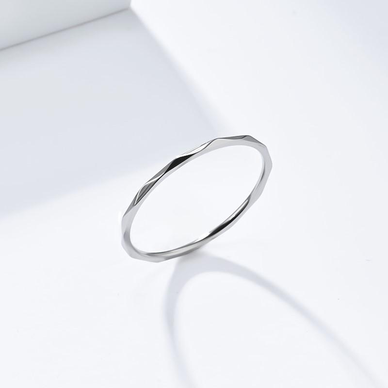 1mm Thin Stackable Ring Stainless Steel V Faceted Knuckle Midi Ring Wedding Band for Women Girl Size 3-10