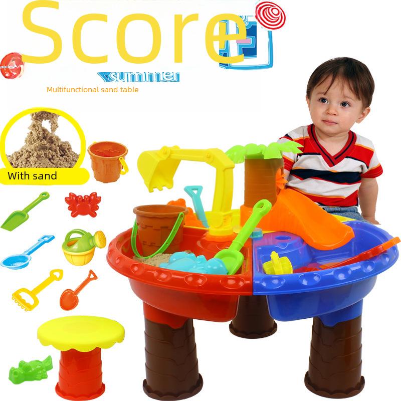 Table Beach Childrens Sand Pool Set Indoor Baby Water Dredging Tool Gift Box