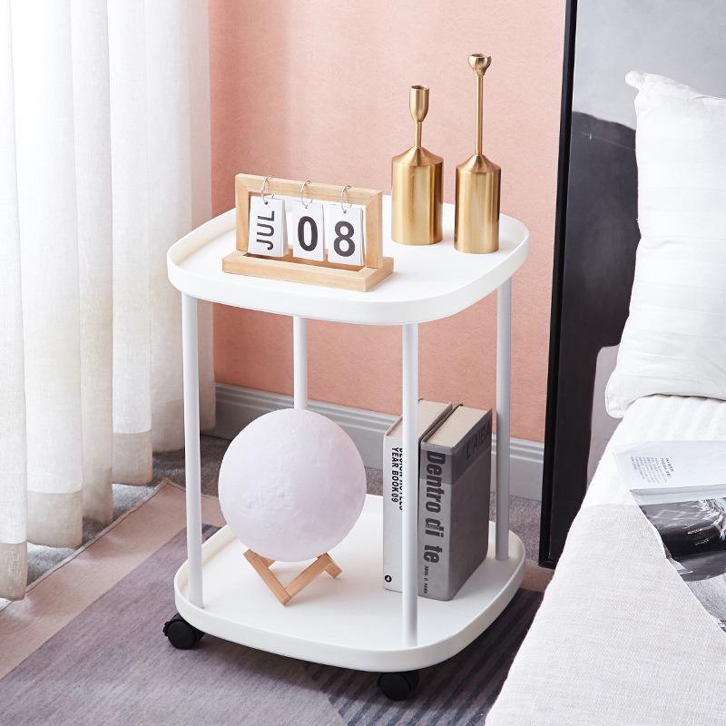 Home Sofa Side Table Movable Bedroom Coffee Table Bedside Shelf Modern Simple Strong Load-bear Suitable Multiple Scenarios