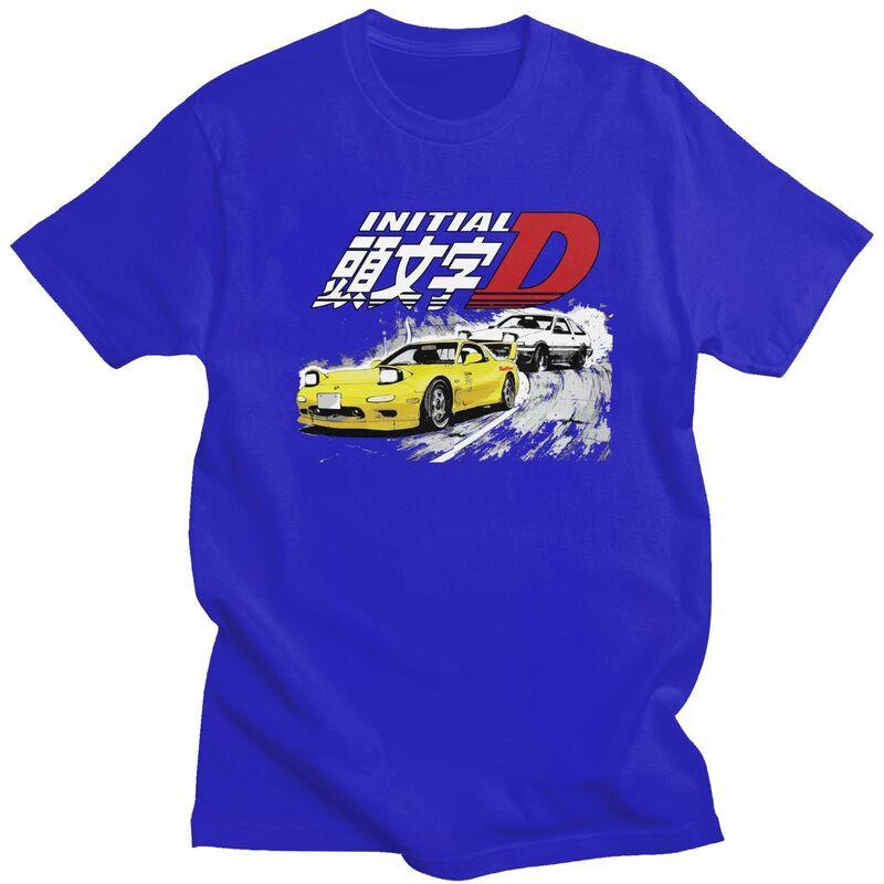 Custom Classic Anime Initial D Drift Racing T Shirt Men Tshirt Casual Tee Pure Cotton Slim Fit Tshirts Gift