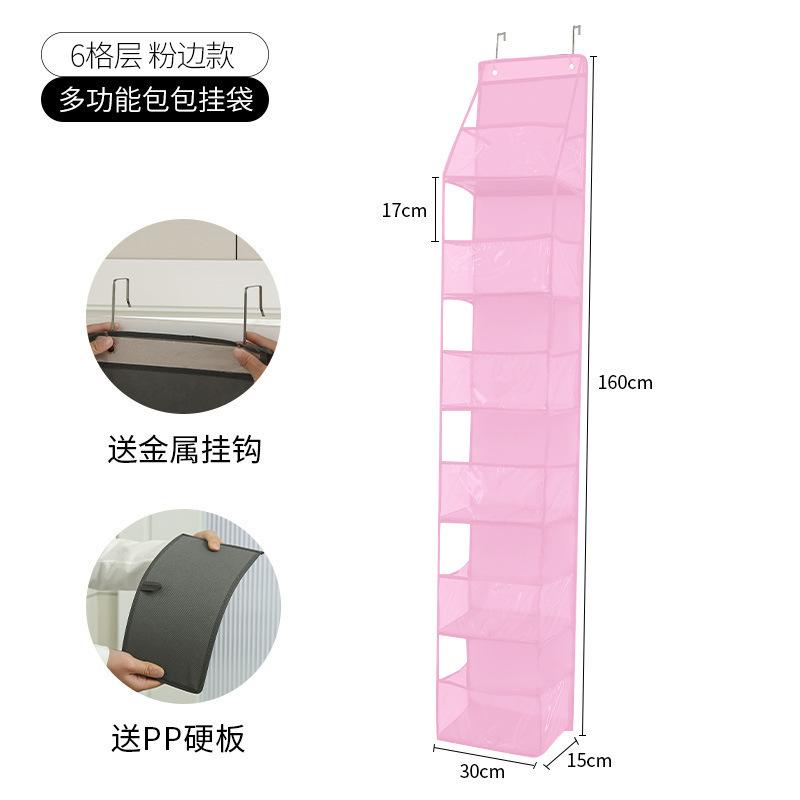 4/6-Tier Clear Window Over-the-Door Storage Organizer - Space-Saving Wall-Mounted Pocket Shelf for Cosmetics, Sundries, Bedroom, Bathroom, Office