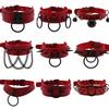 DIEZI Vintage Goth Red PU Leather Choker Necklace For Women Harajuku Gothic Black Chain Collar Statement Necklace Men Jewelry