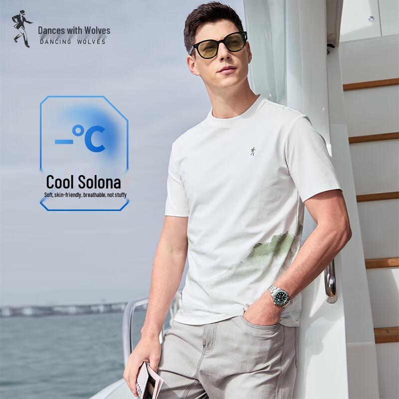 Men s Cool-Feel Sorona Ink Wash Print T-Shirt M