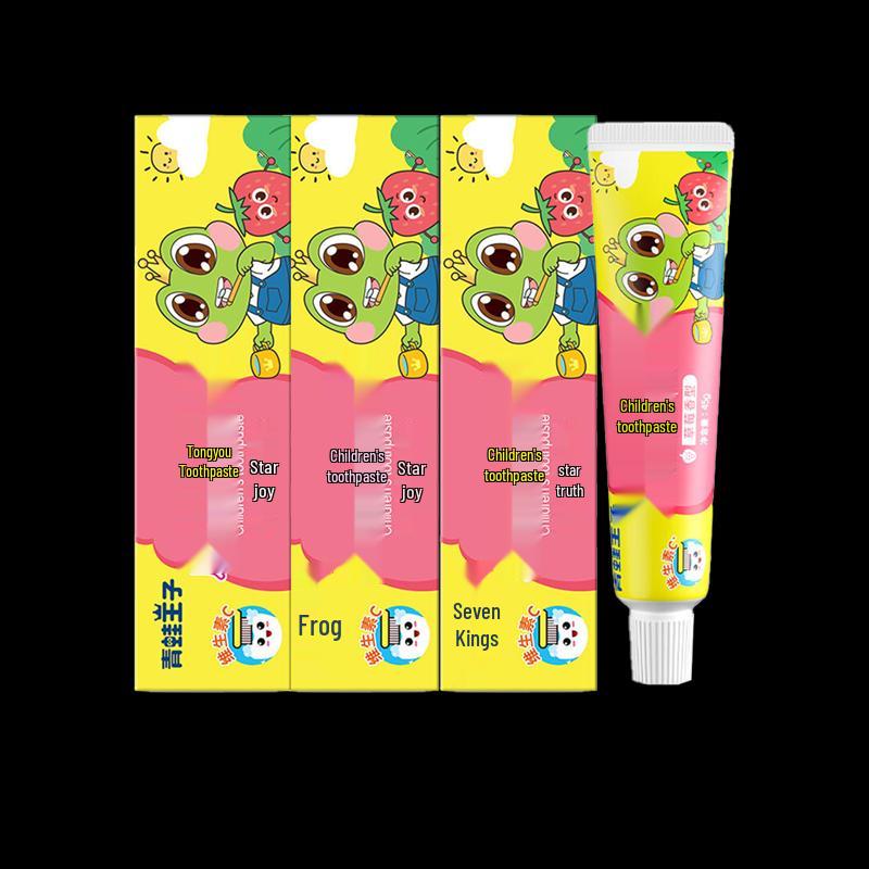 FROGPRINCE Kids Strawberry Fluoride Toothpaste (3-Pack)
